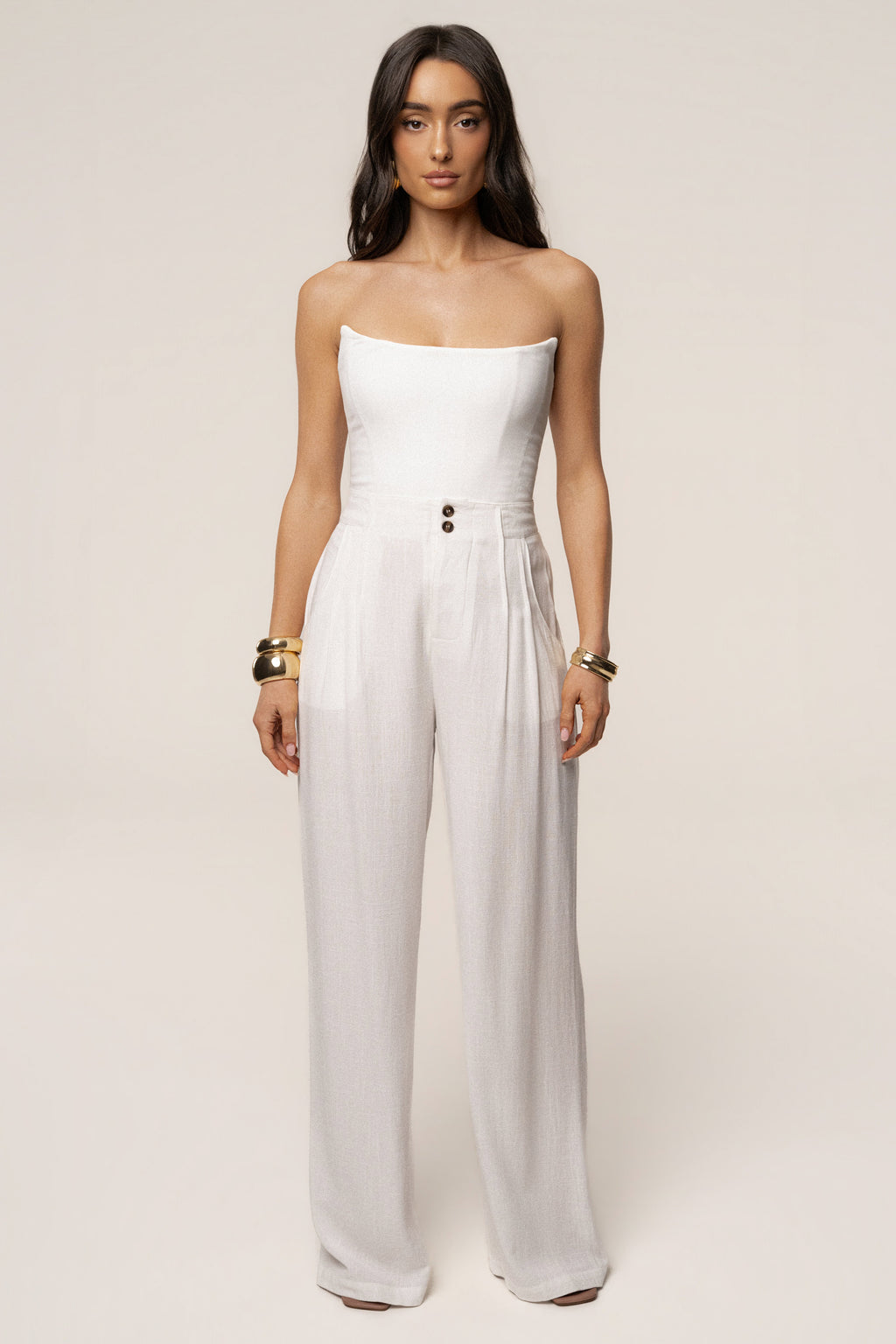 White Fenix Reversible Linen Corset