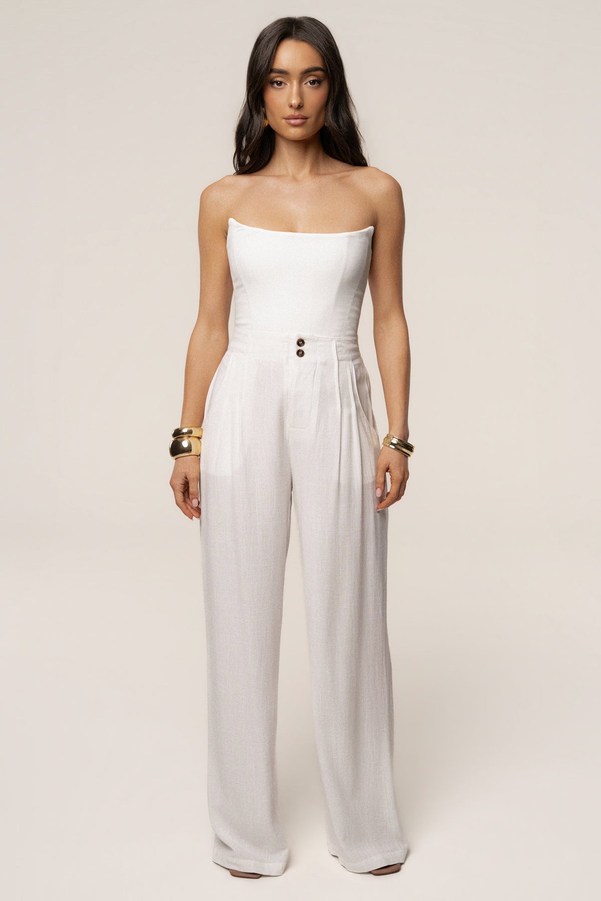 White Fenix Reversible Linen Corset