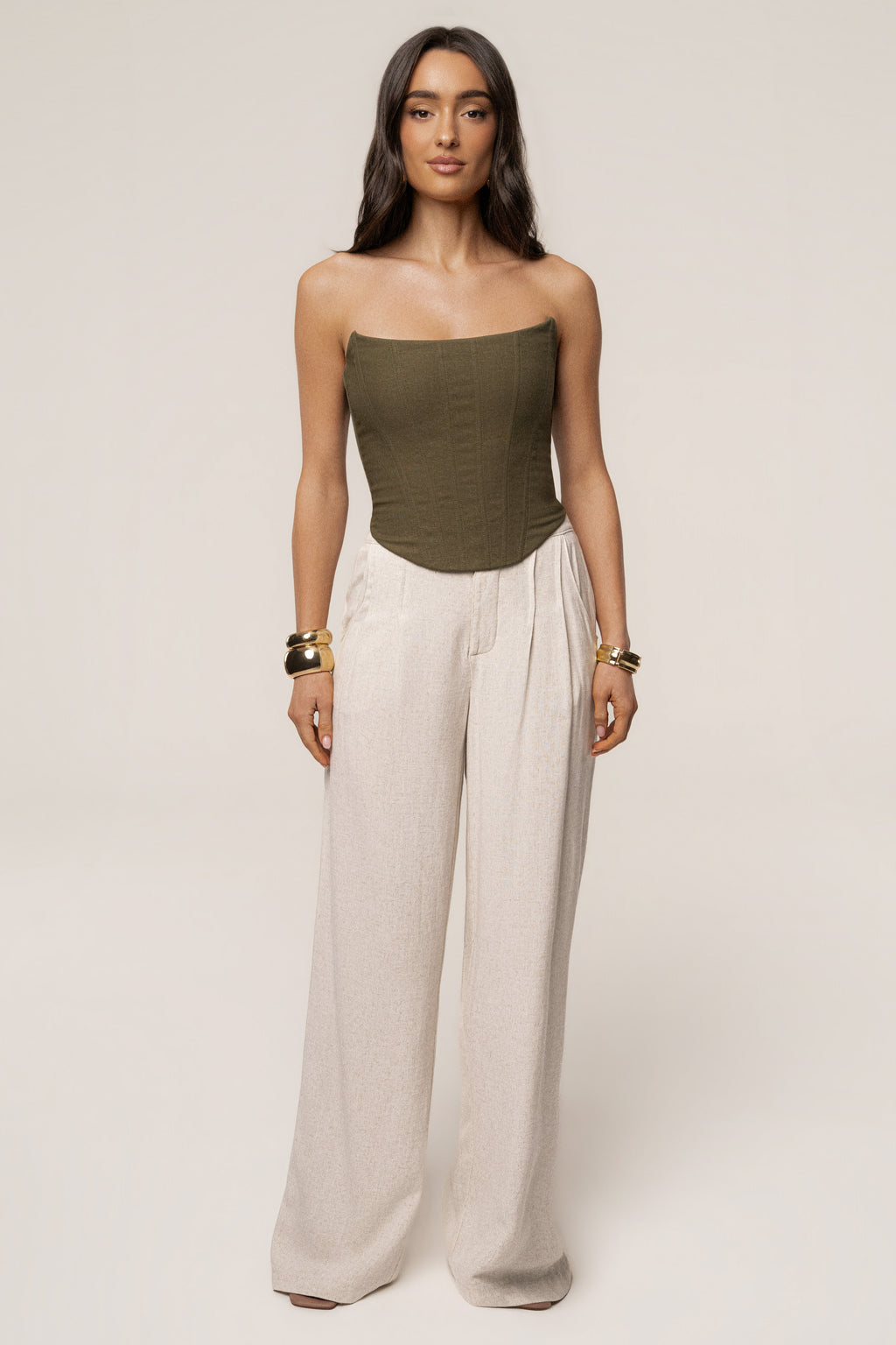 Olive Fenix Reversible Linen Corset