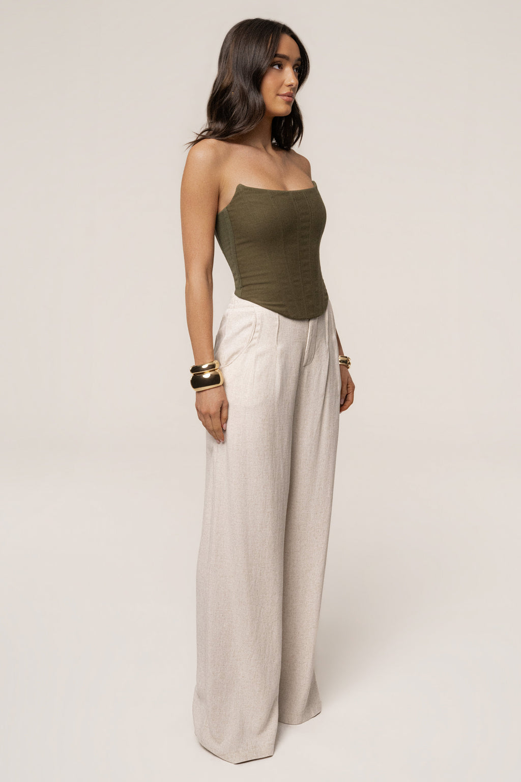 Olive Fenix Reversible Linen Corset