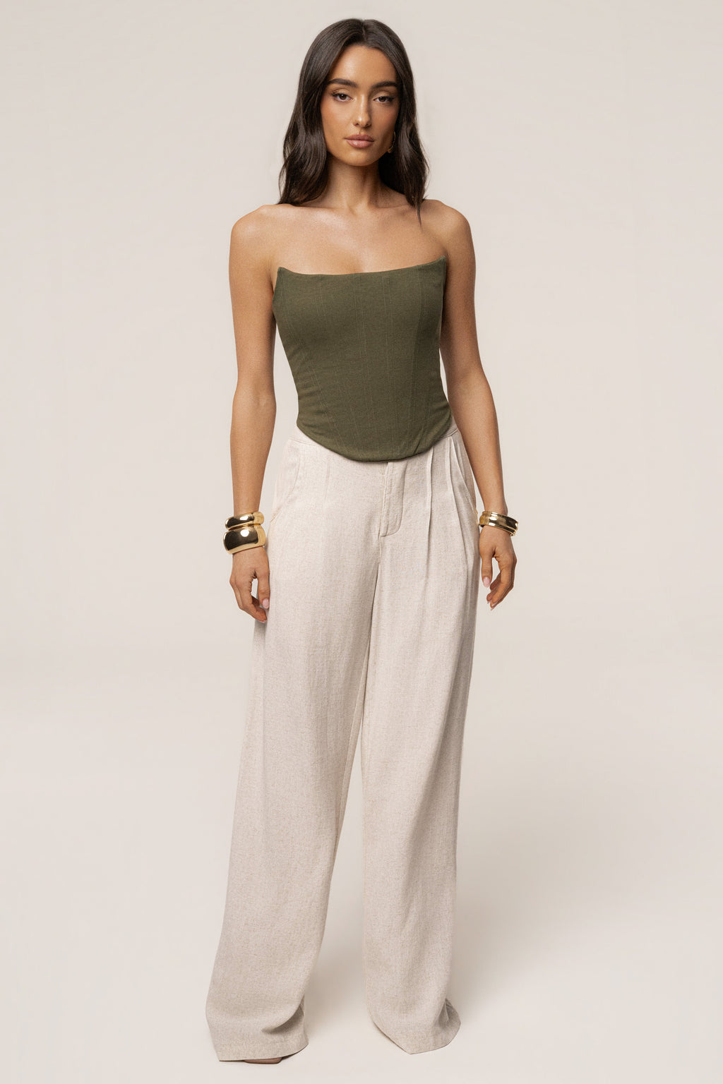 Olive Fenix Reversible Linen Corset