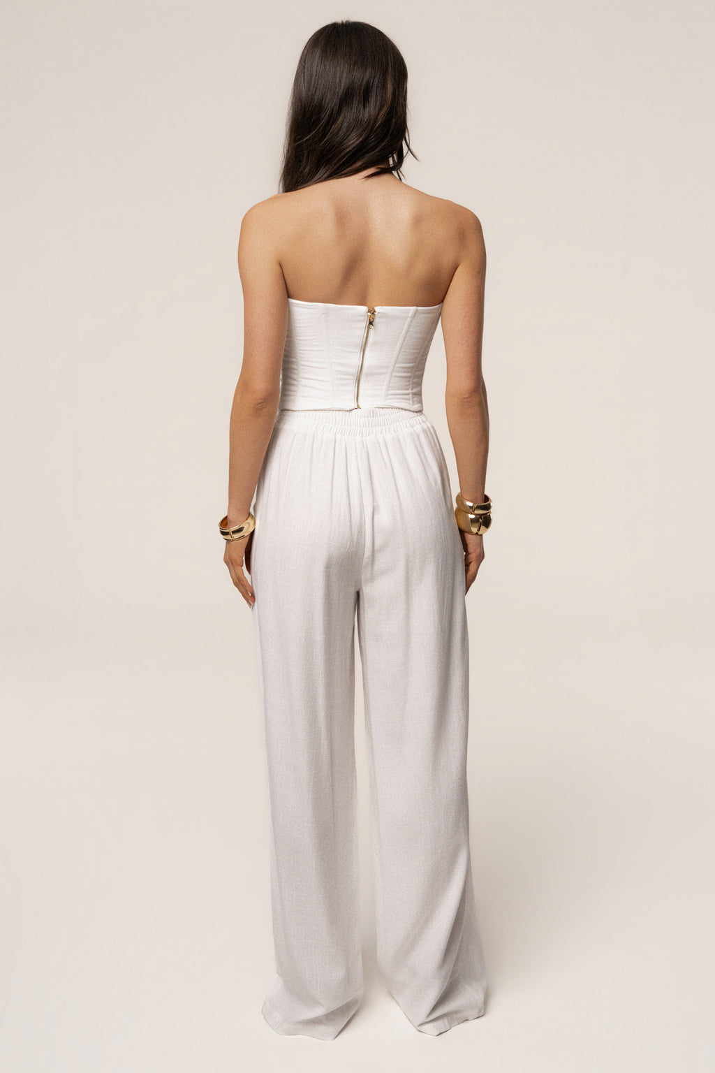 White Fenix Reversible Linen Corset
