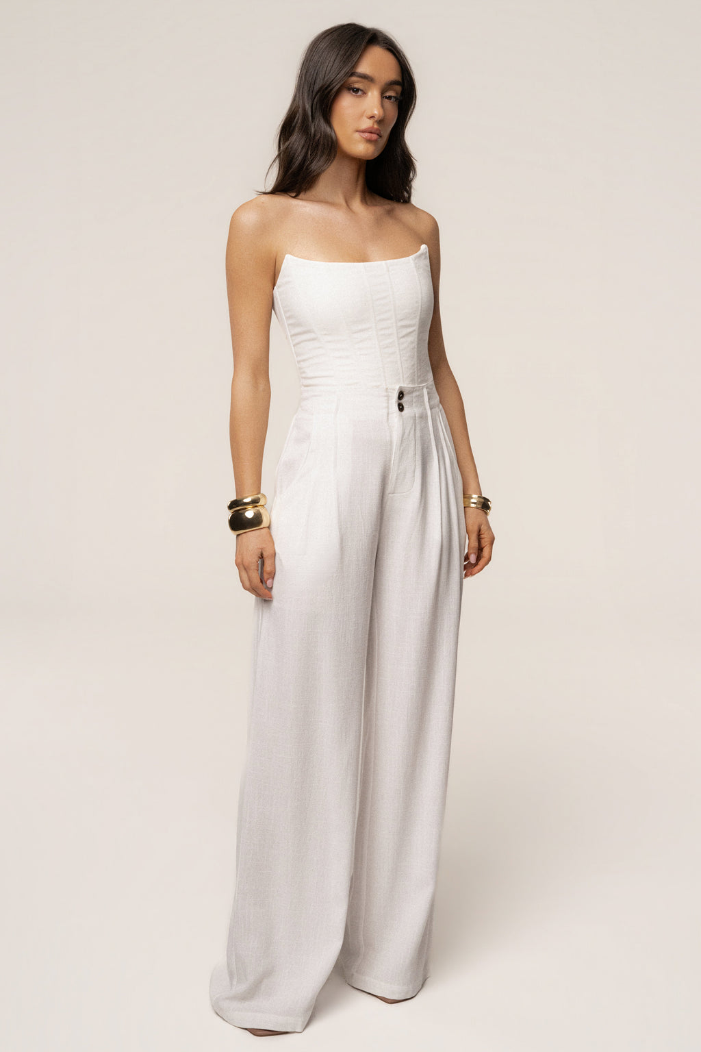 White Fenix Reversible Linen Corset