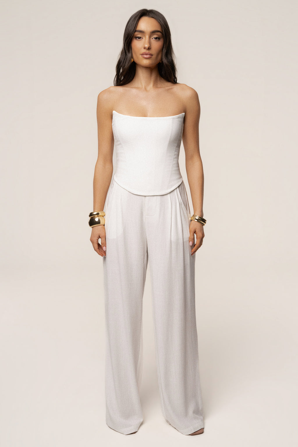 White Fenix Reversible Linen Corset