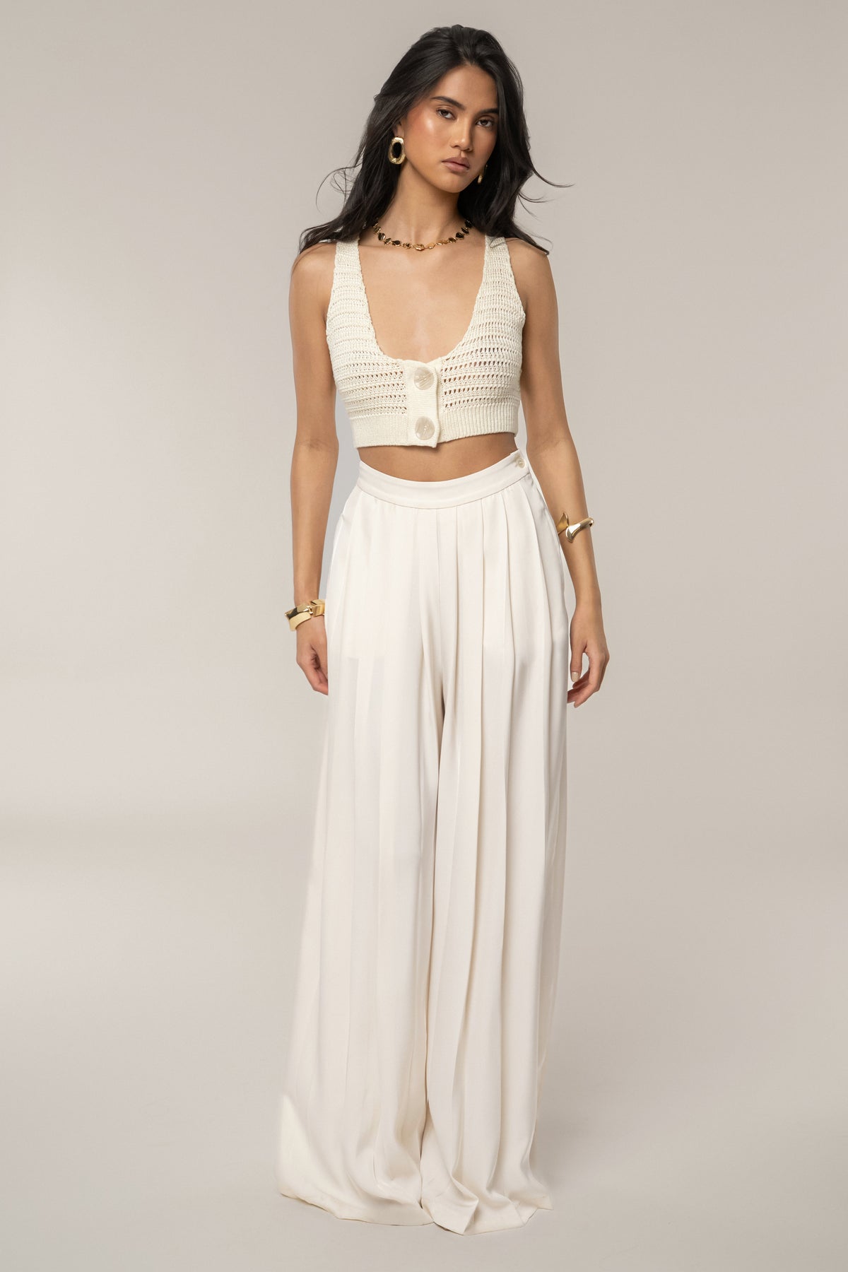 Ivory Salmah Crochet Top