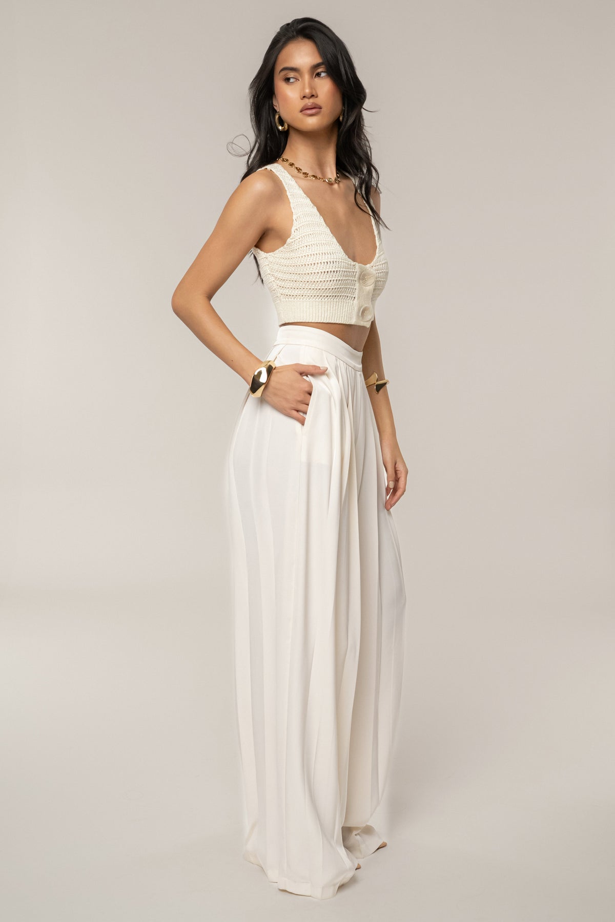 Ivory Salmah Crochet Top