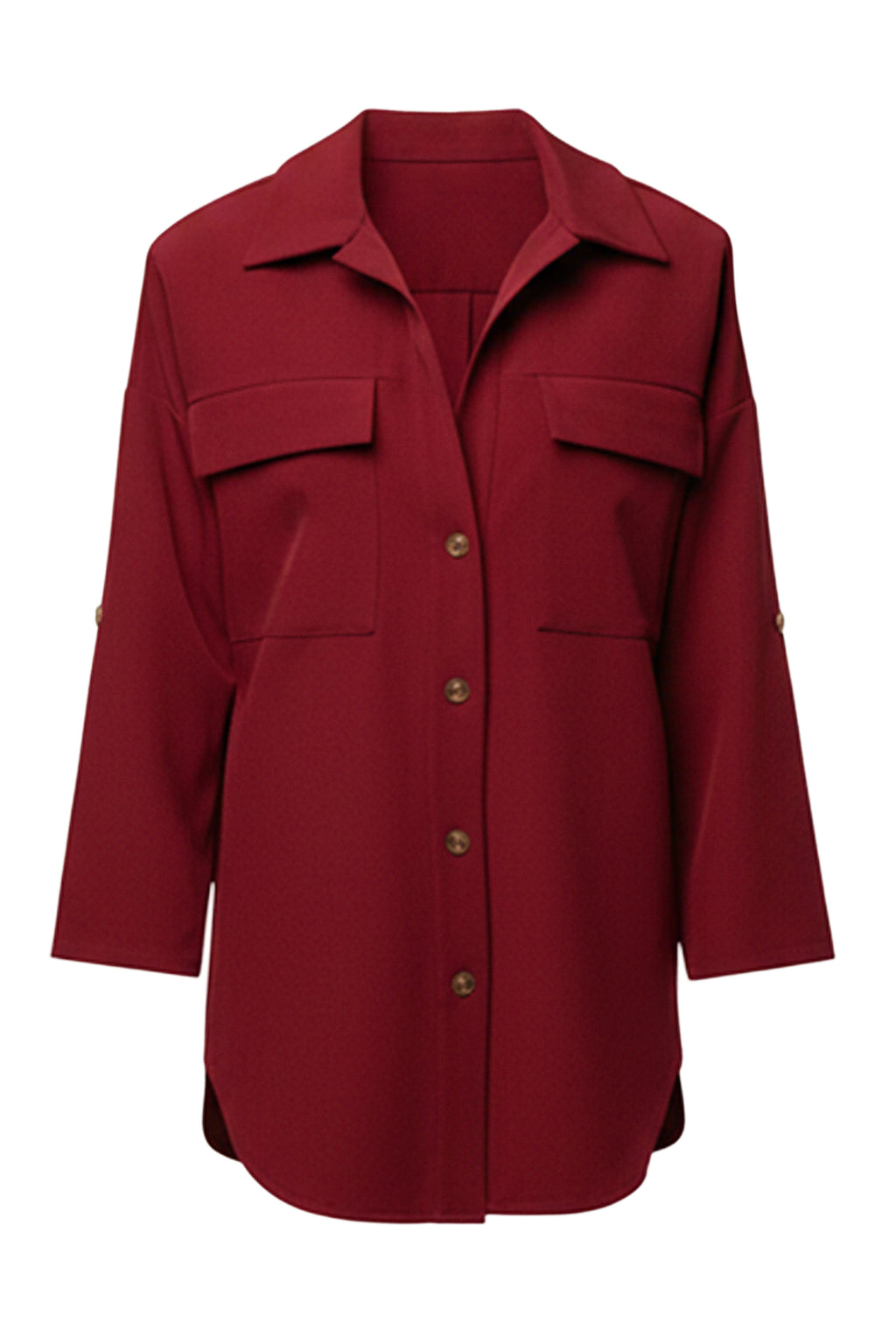 Burgundy Downtime Collared Shirt Dress