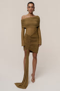 Lime After Hours Drape Dress