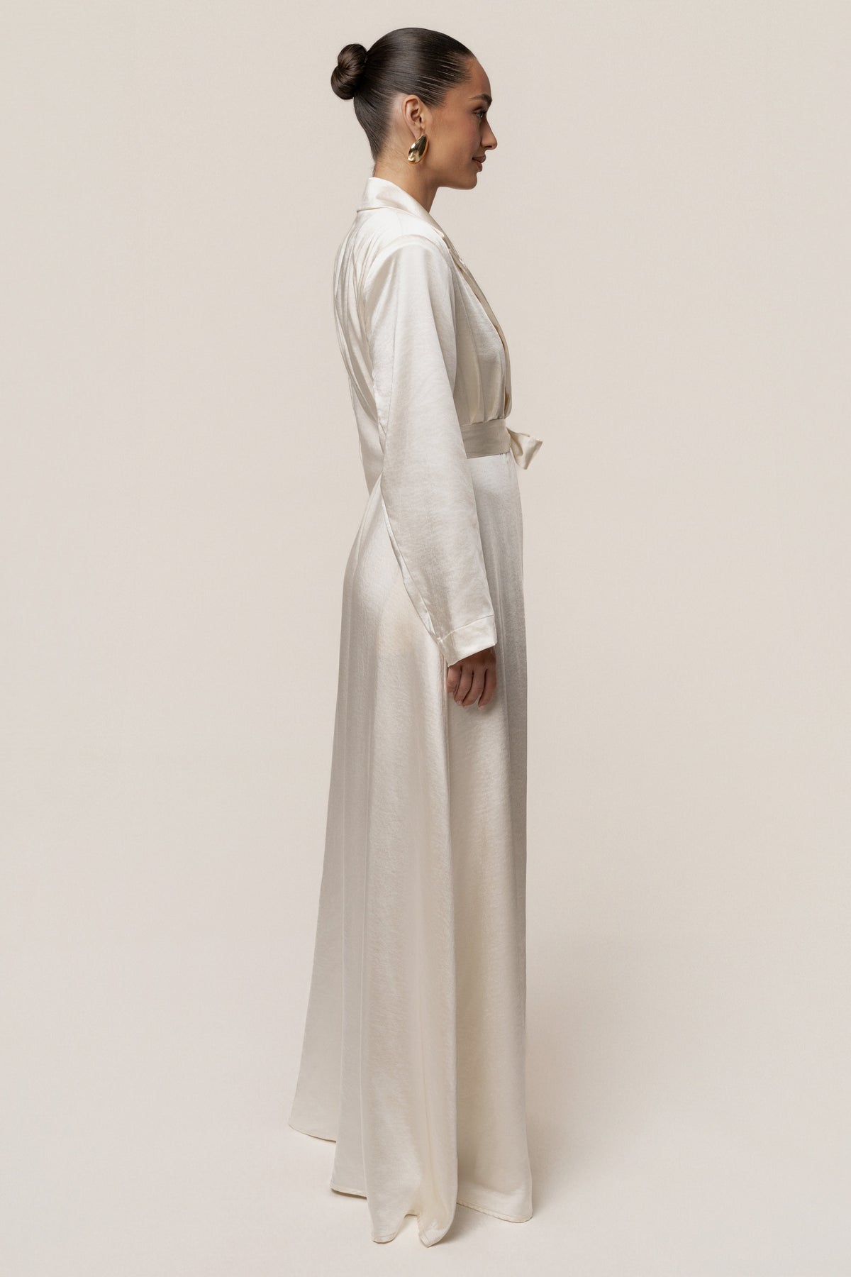 Ivory Satin Embrace Maxi Dress