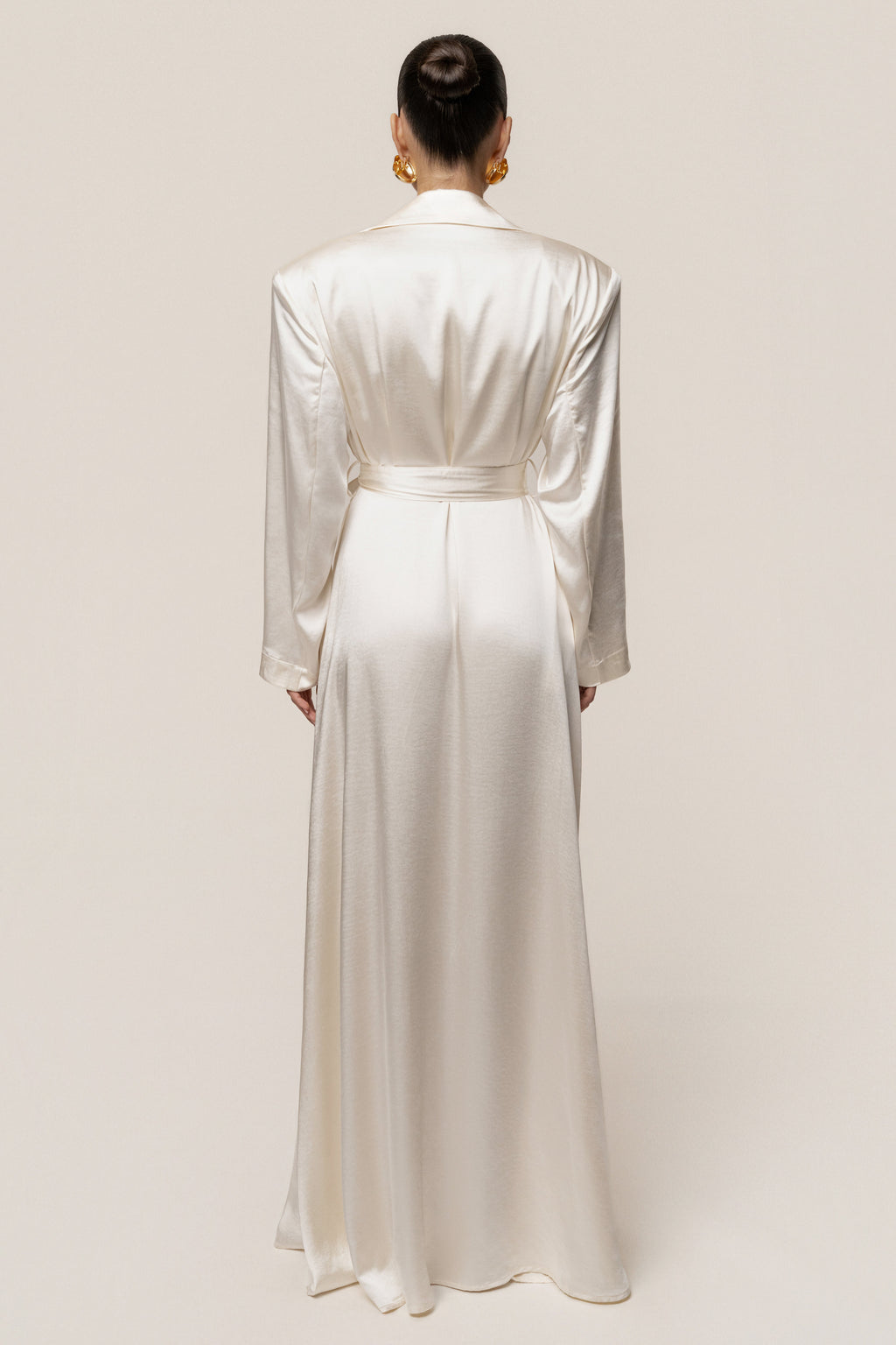 Ivory Satin Embrace Maxi Dress
