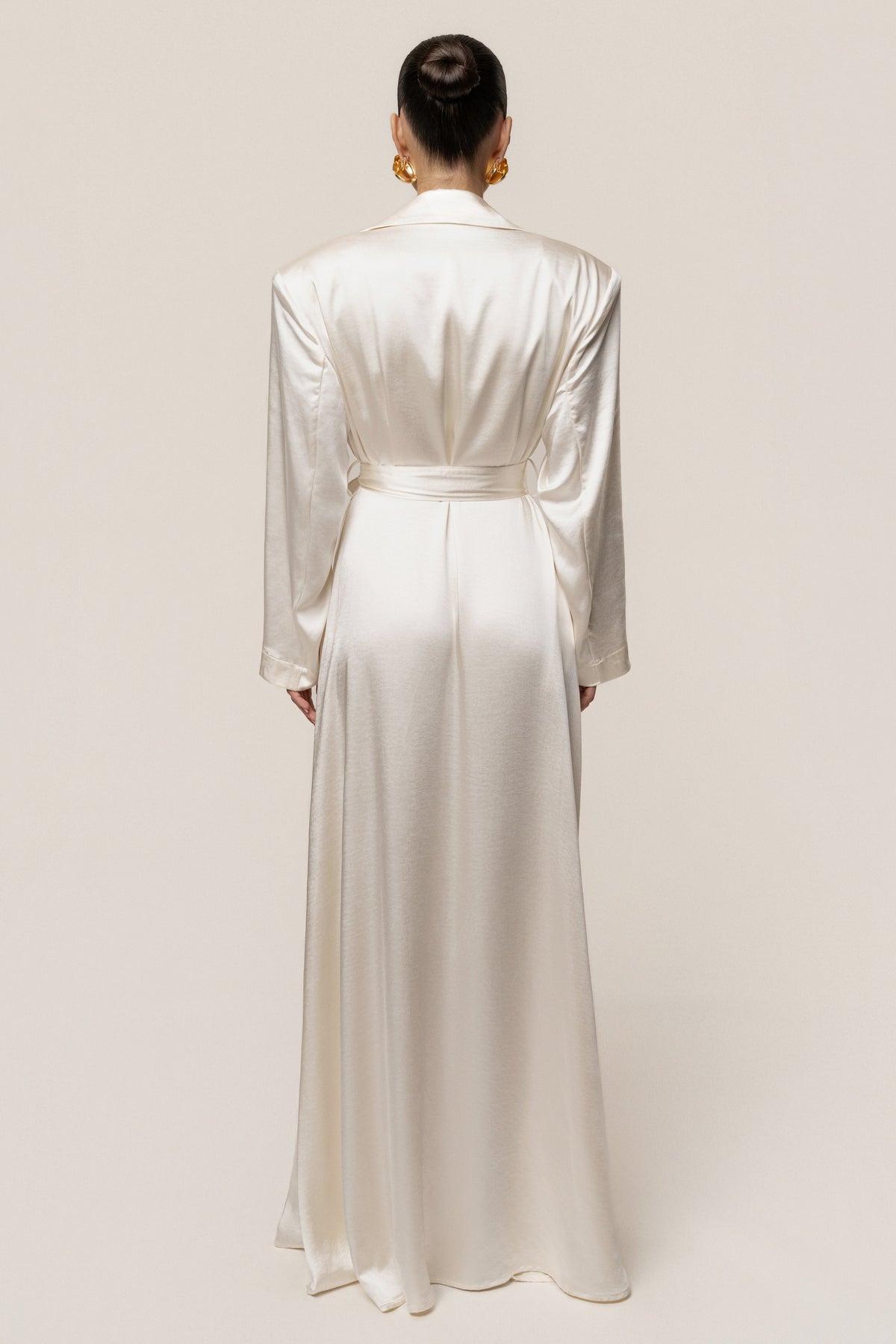 Ivory Satin Embrace Maxi Dress