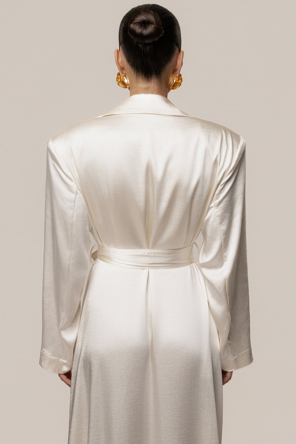Ivory Satin Embrace Maxi Dress