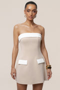 Beige Midnight Toast Mini Dress