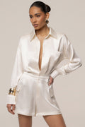 Ivory City Shine Metallic Romper