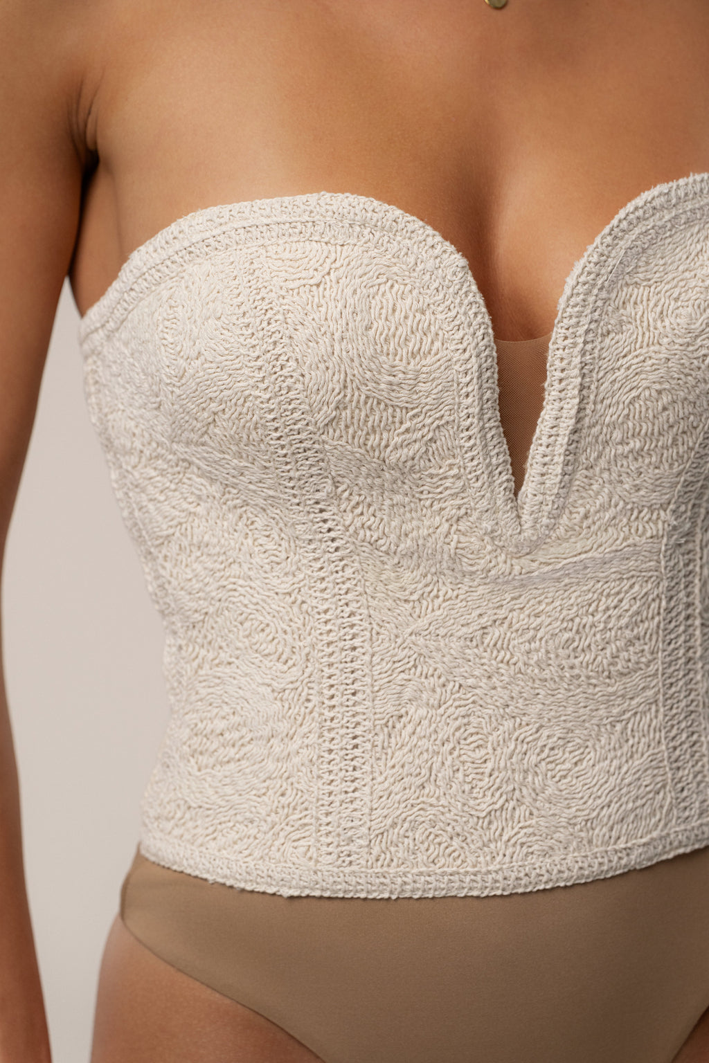 Ecru Serene Coast Texture Bodysuit