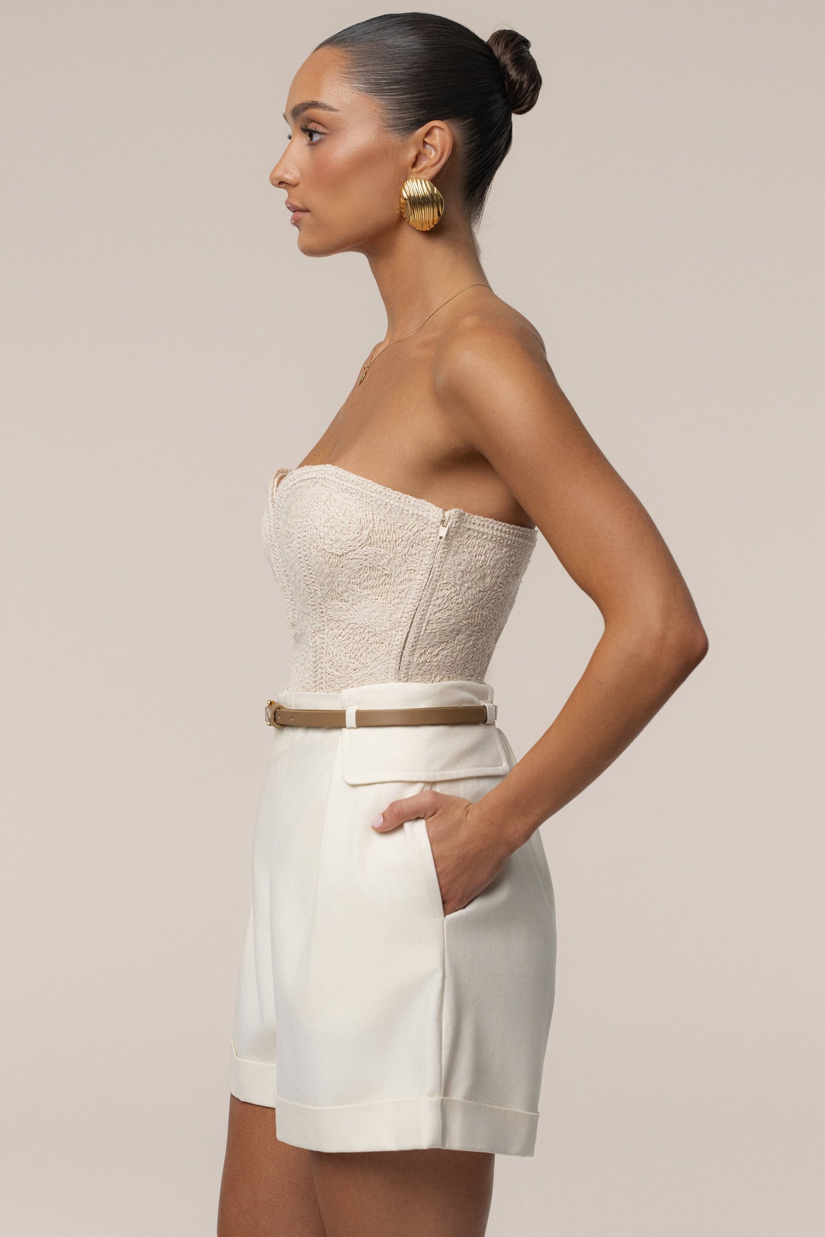 Ecru Serene Coast Texture Bodysuit
