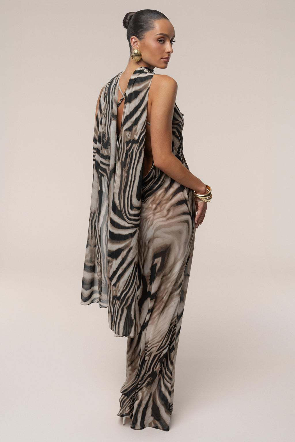 Brown Zebra Print Shadow Safari Scarf