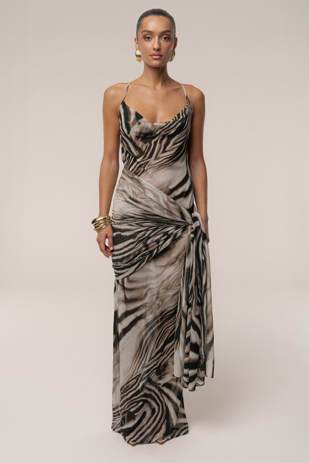 Brown Zebra Print Shadow Safari Scarf