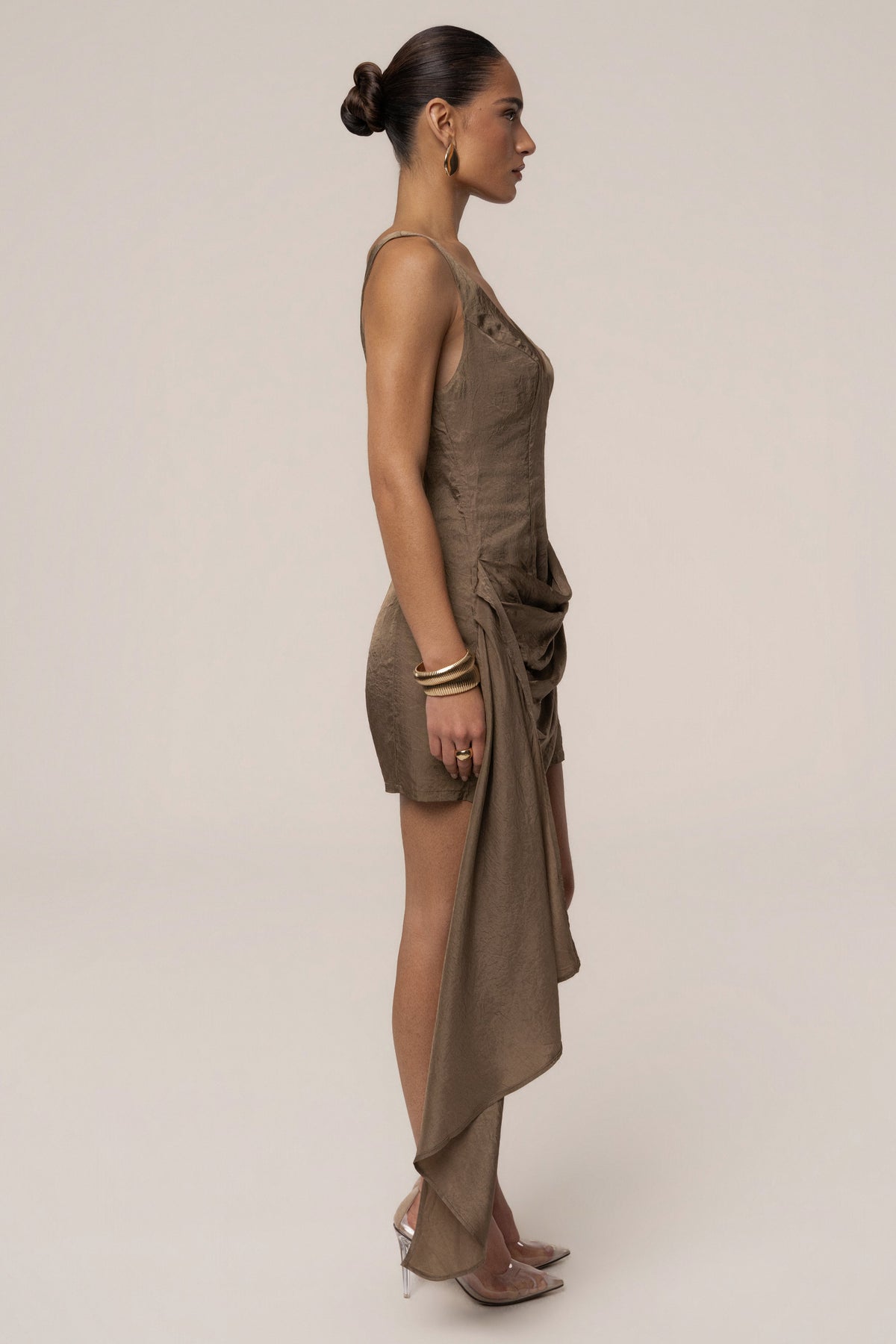 Brown Golden Passage Mini Dress