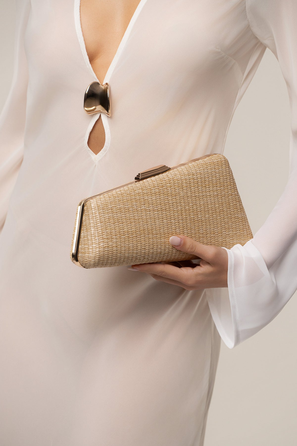 Natural Champagne Nights Clutch