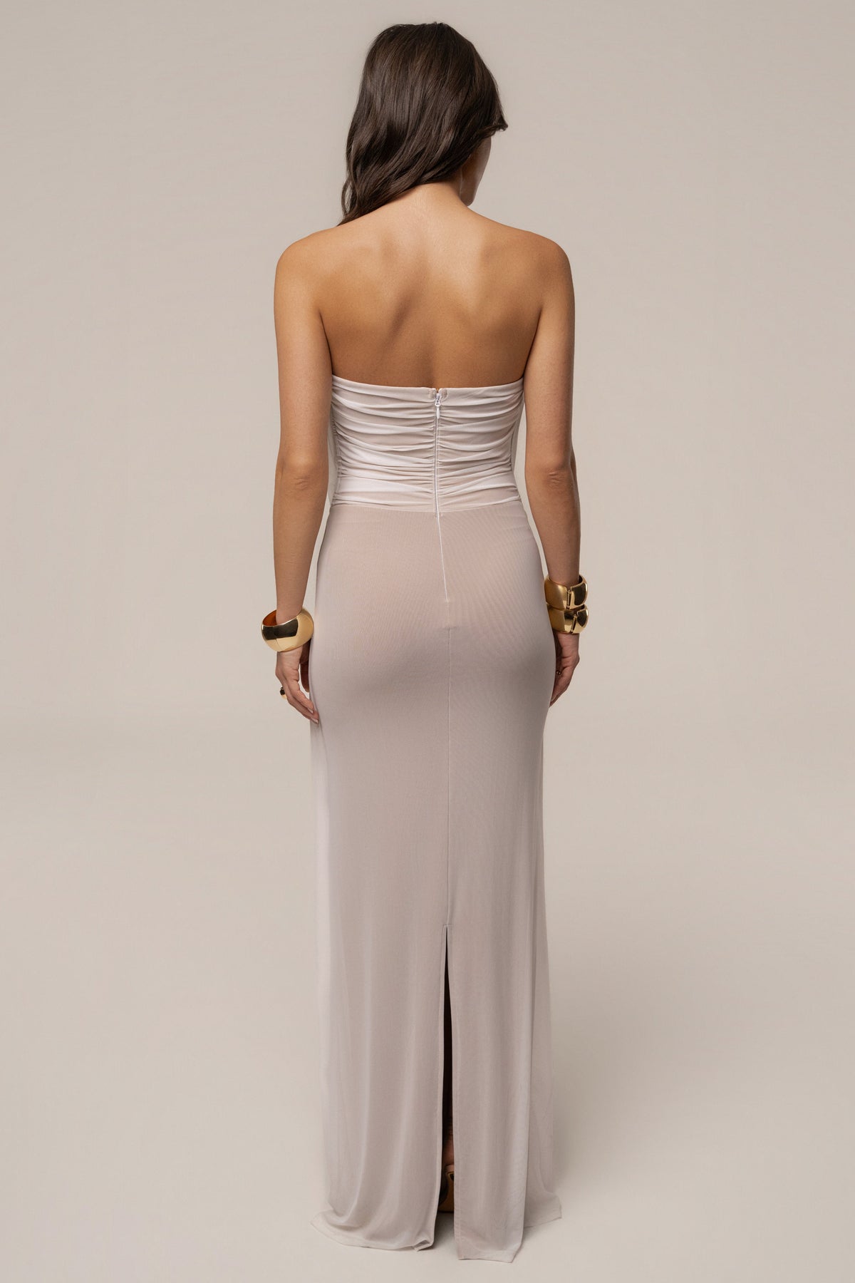Ivory Siren Sculpted Mesh Dress