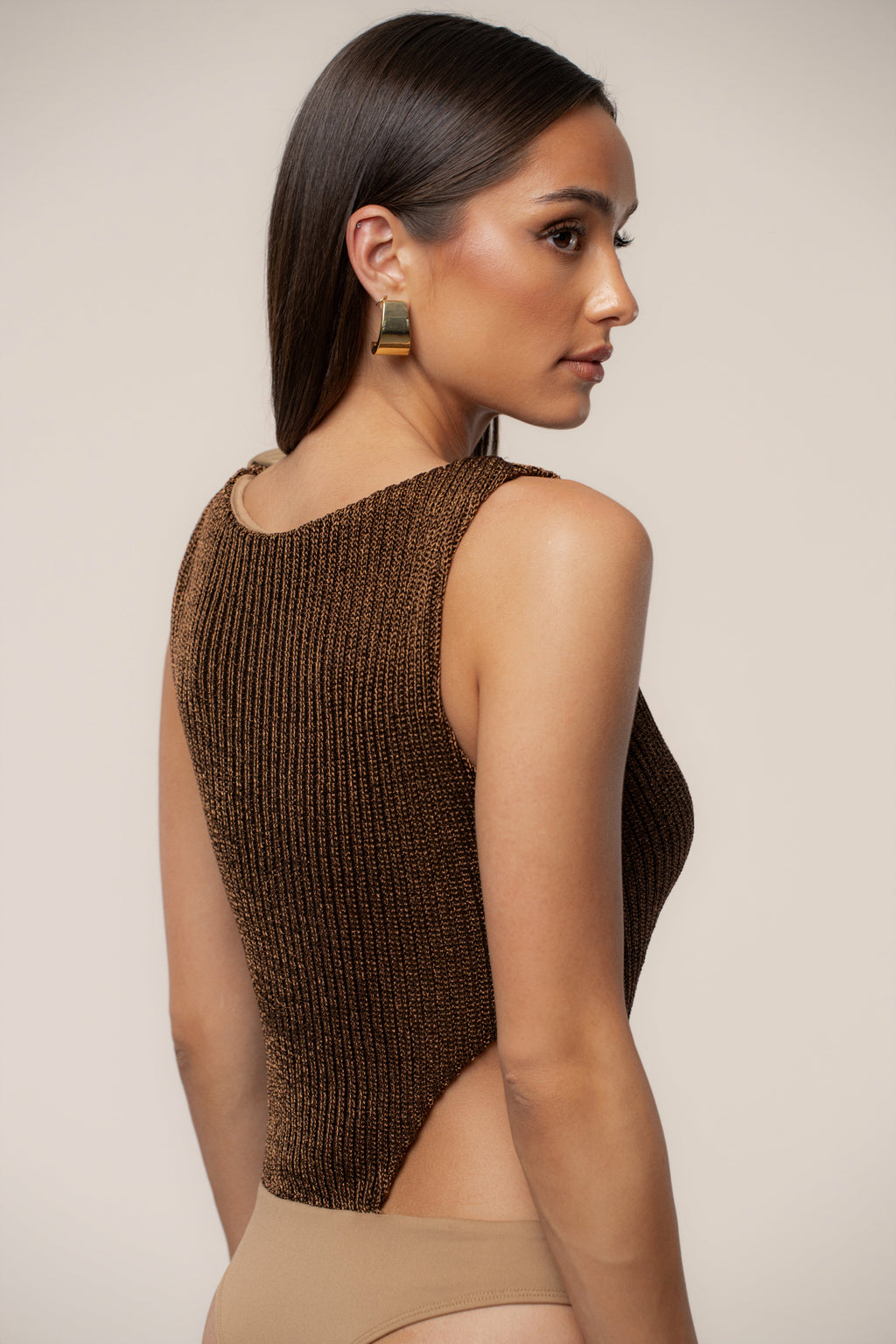 Bronze Luminous Metallic Bodysuit