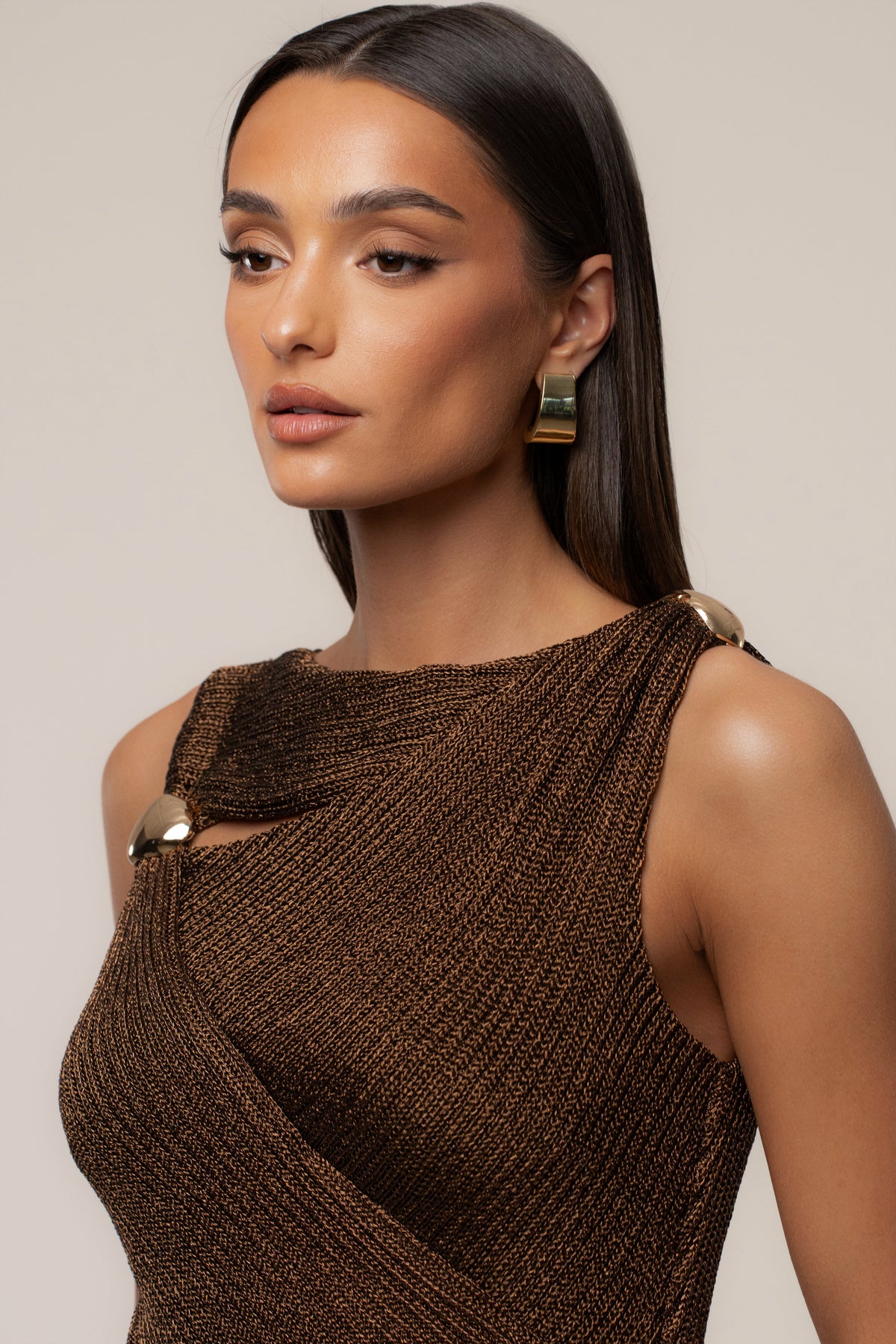 Bronze Luminous Metallic Bodysuit