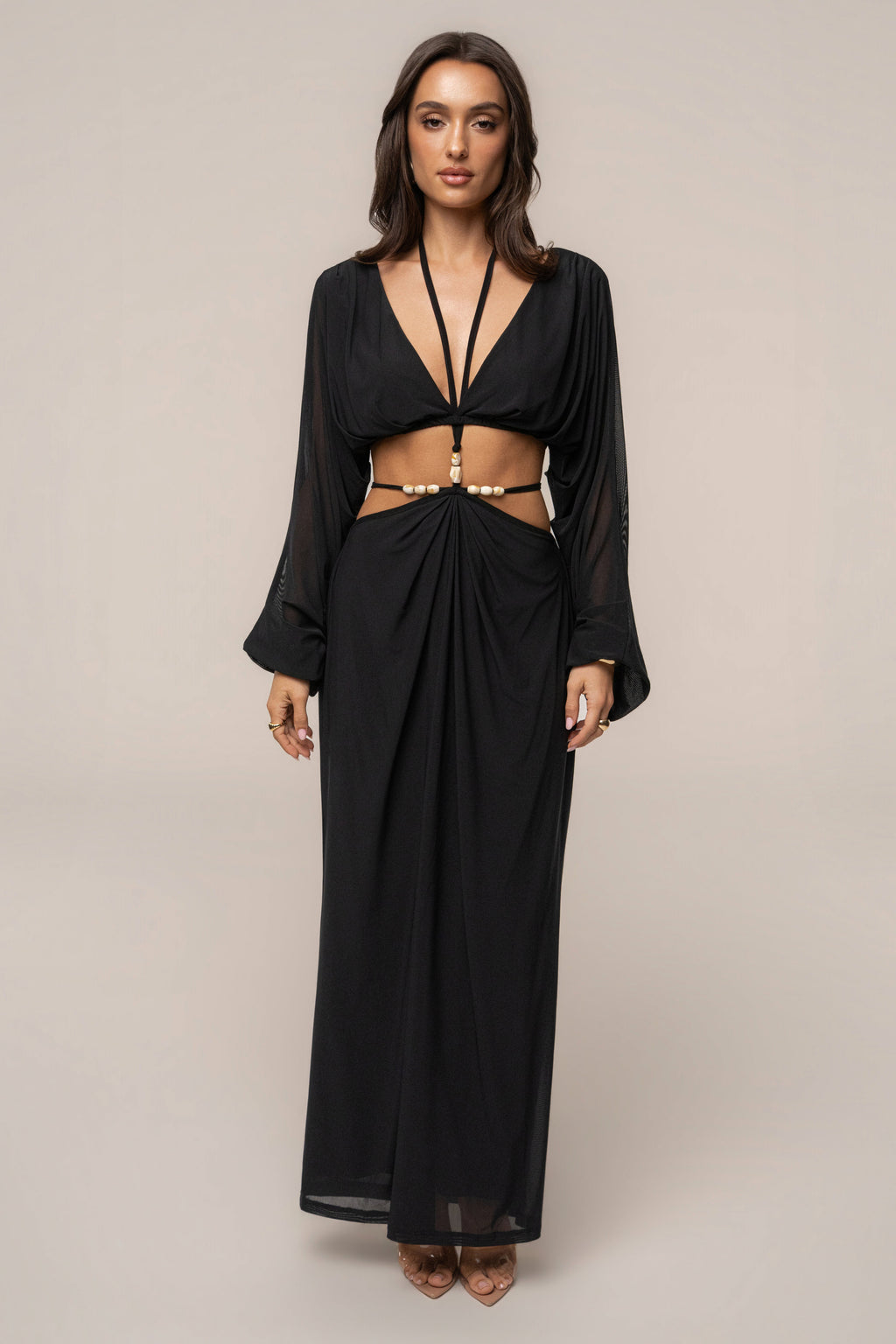 Black Selene Draped Top