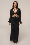 Black Selene Draped Top