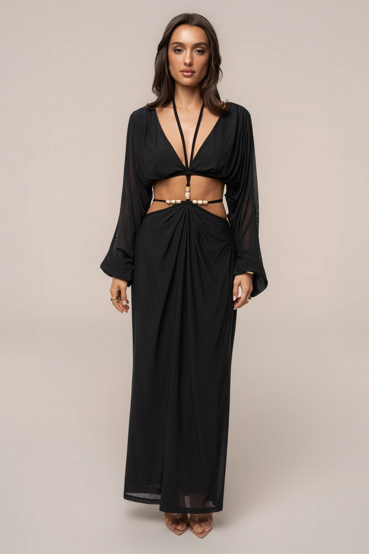 Black Selene Draped Top
