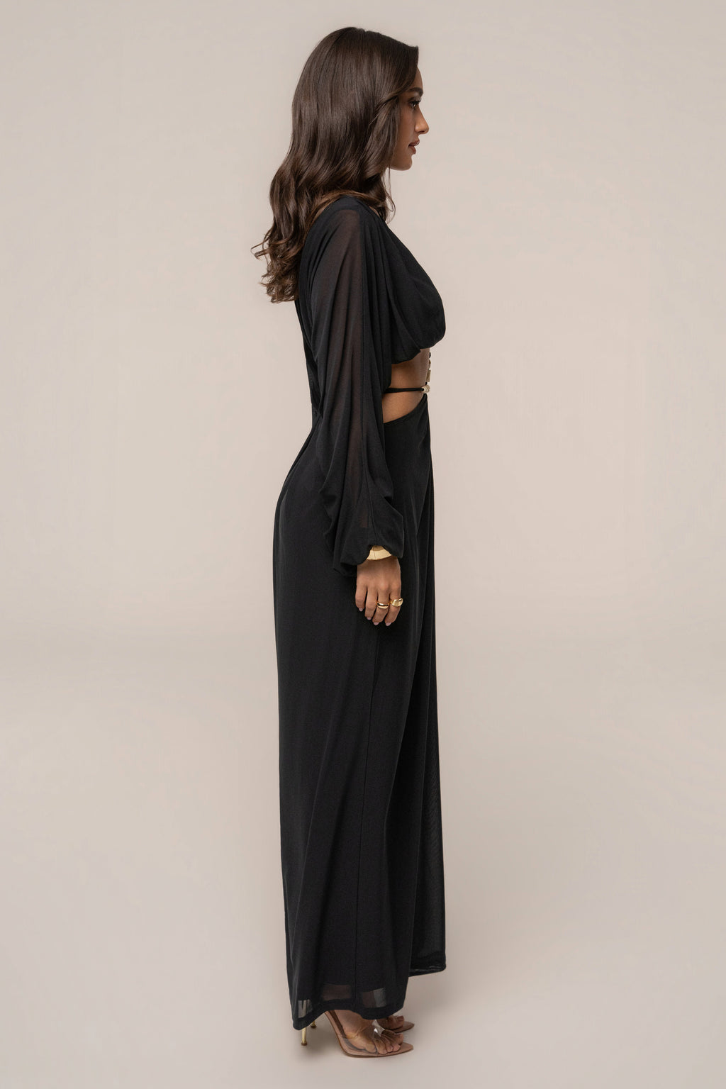Black Selene Draped Top