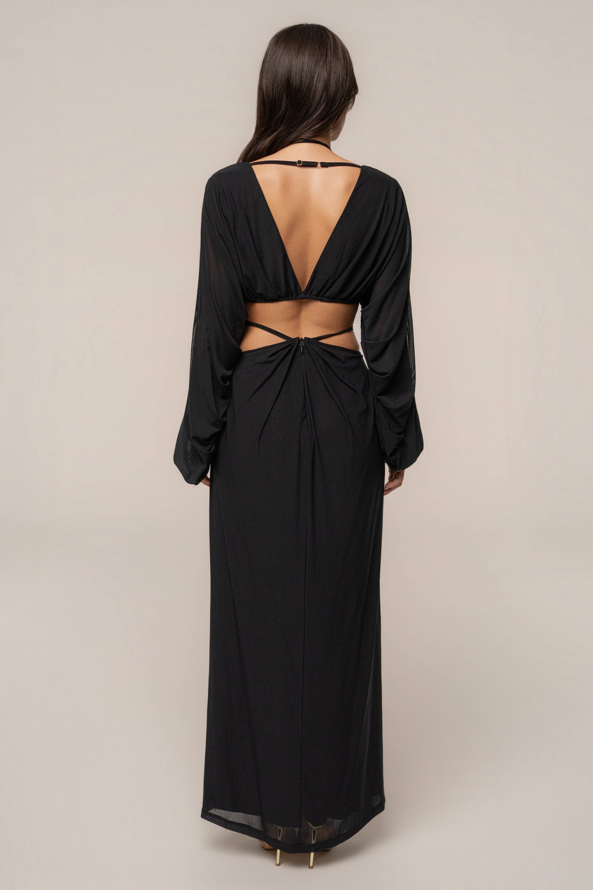 Black Selene Draped Top