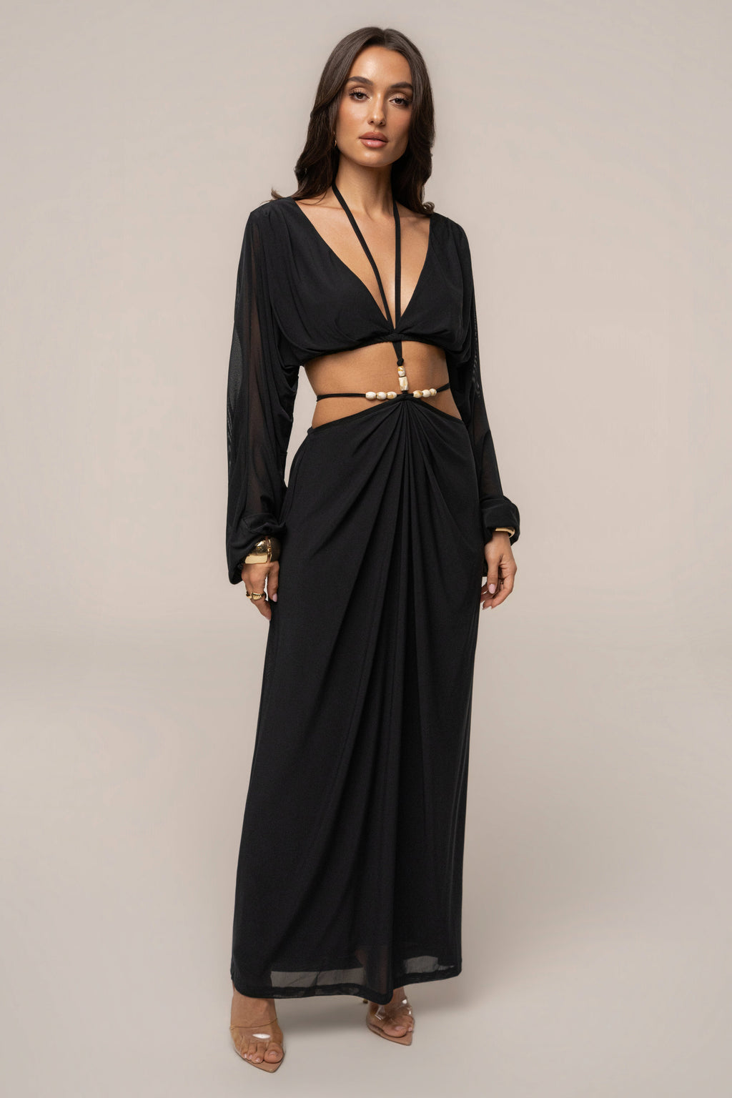 Black Selene Draped Top