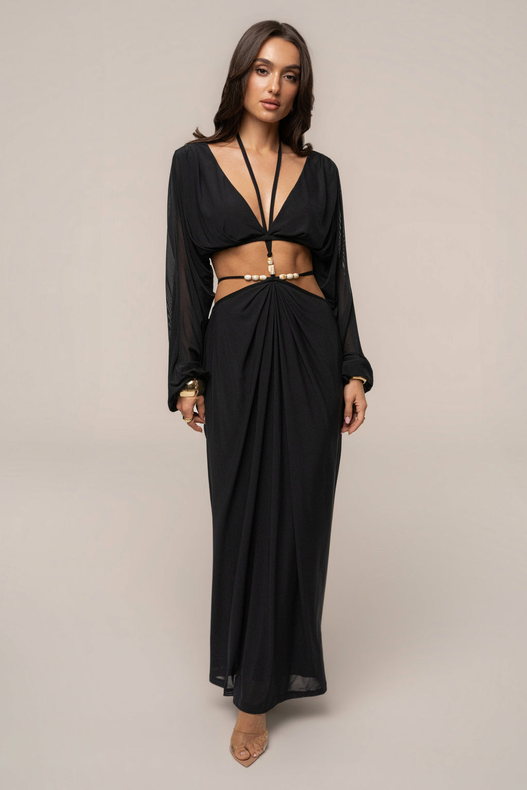 Black Selene Draped Top