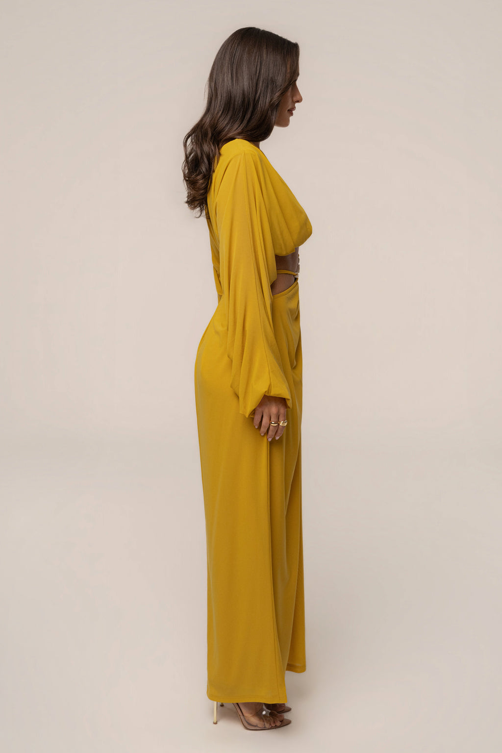 Mustard Selene Draped Top