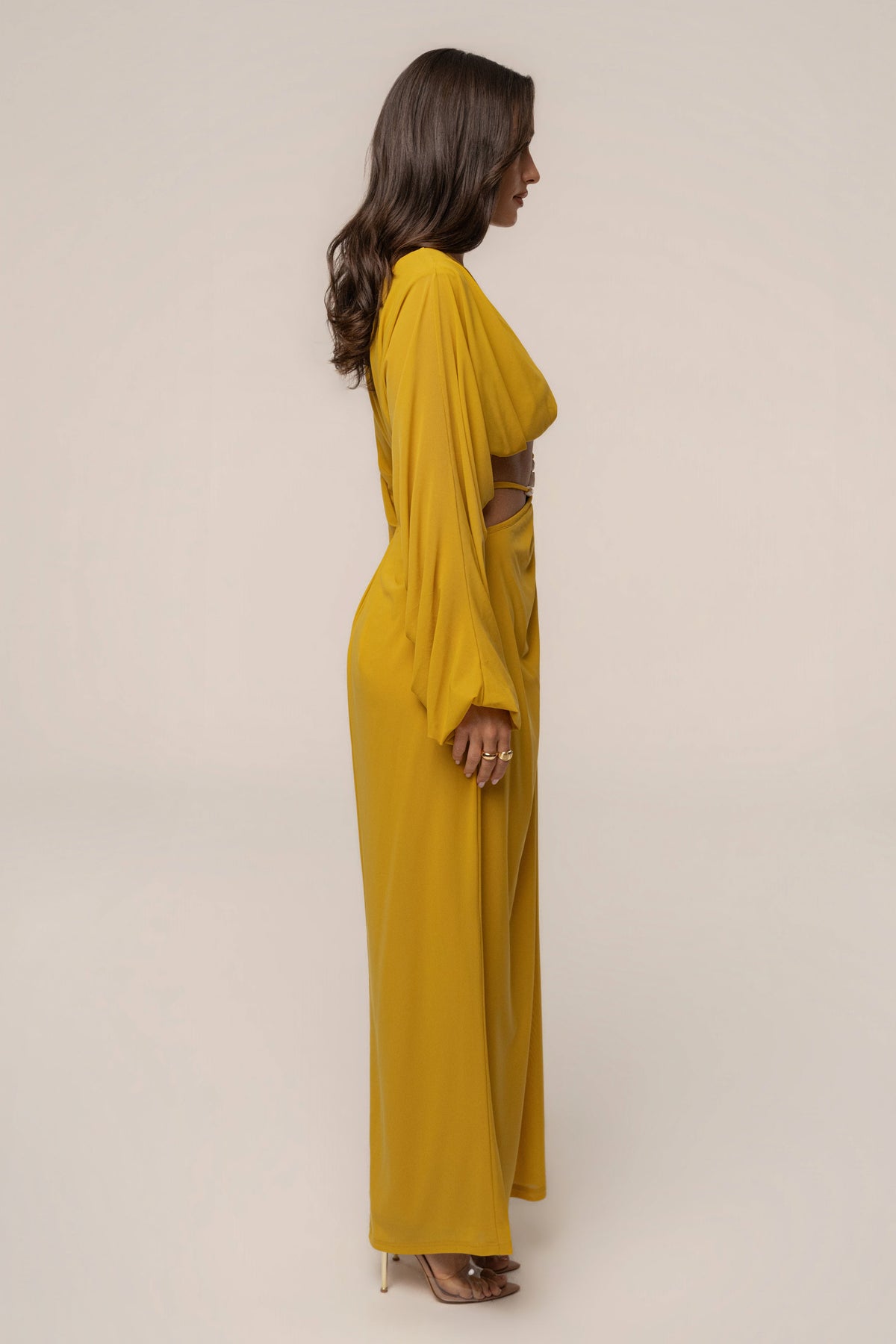 Mustard Selene Draped Top