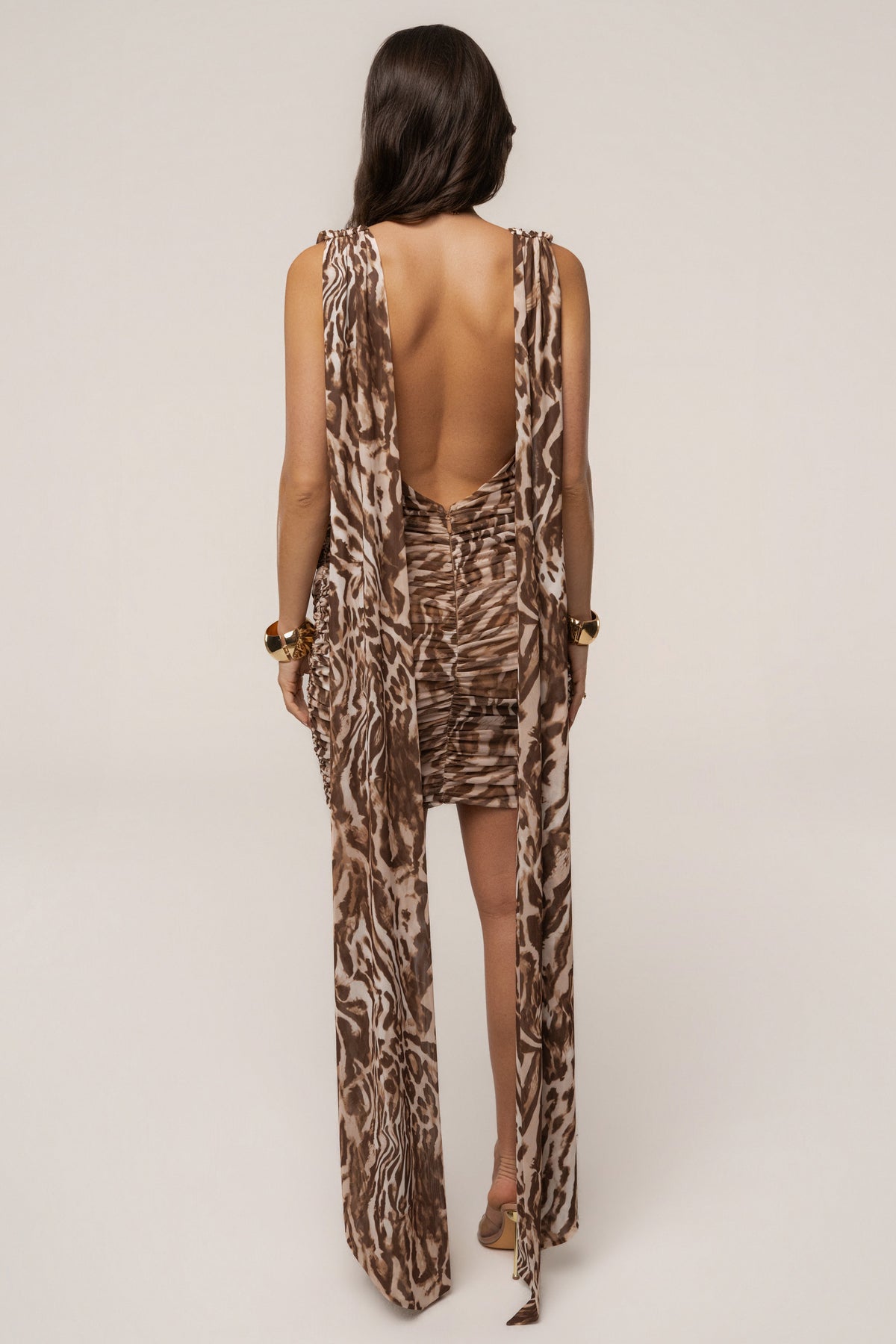 Leopard Late Hour Plunge Mini Dress