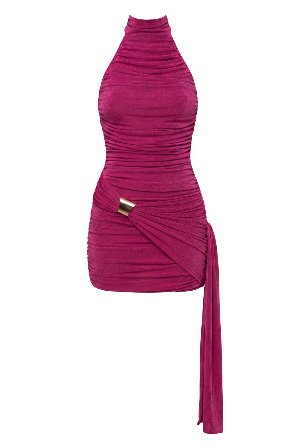 Fuchsia Anastasia Halter Mini Dress