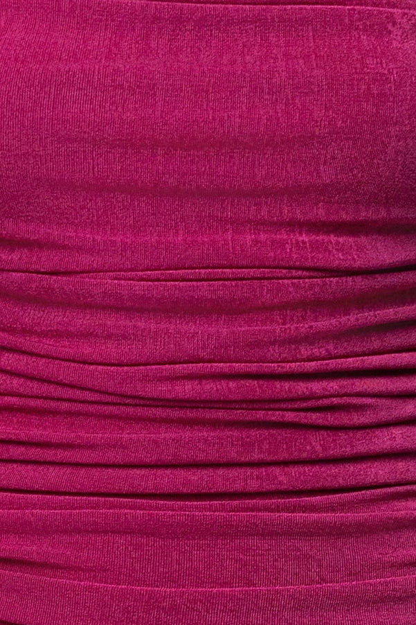 Fuchsia Anastasia Halter Mini Dress