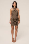 Brown Sailing Into Night Mini Dress