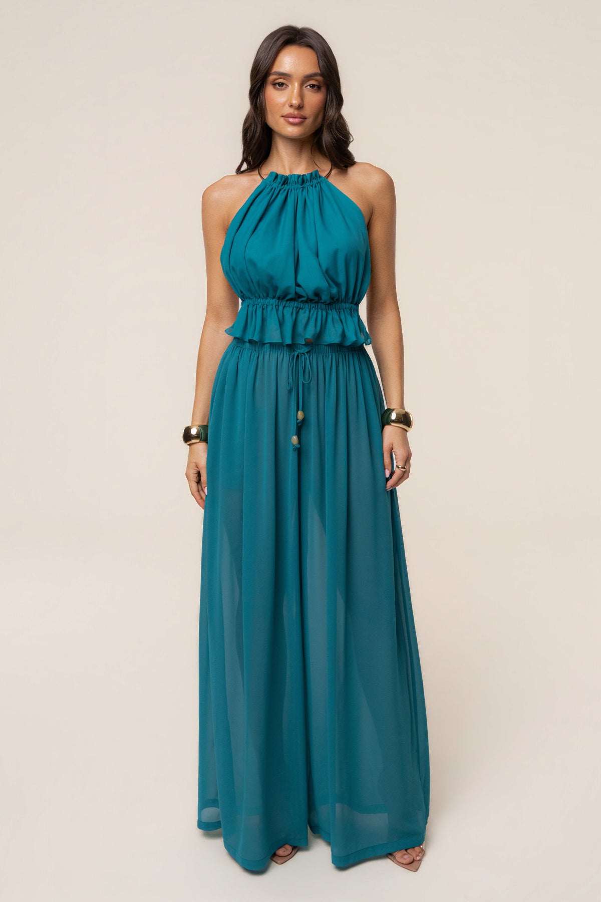 Aqua Moonlit Coast Halter Top