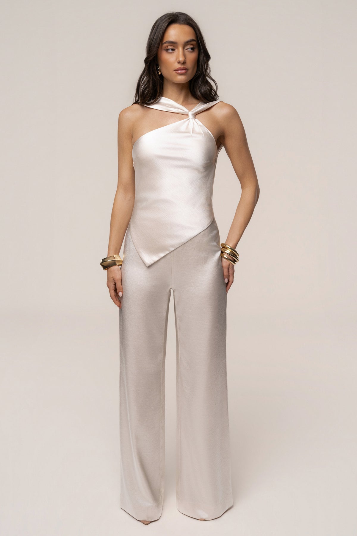 Ivory Premiere One Shoulder Jumpsuit