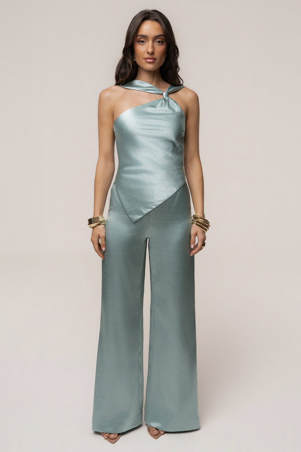 Teal Premiere One Shoulder Jumpsuit