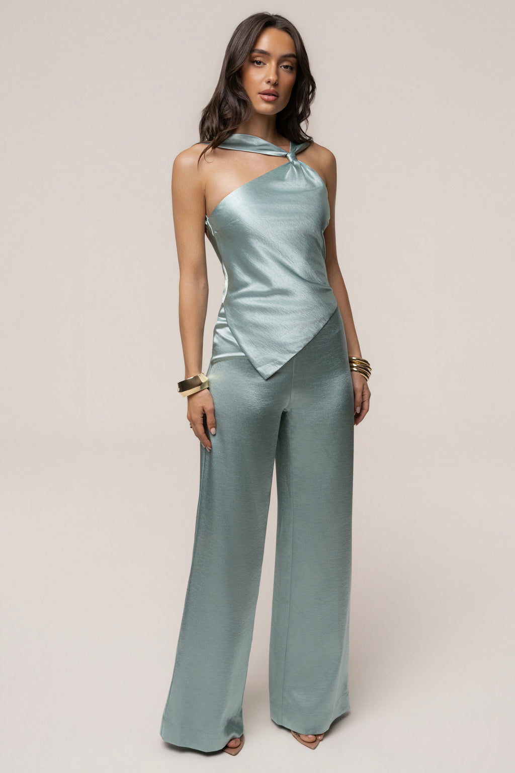 Teal Premiere One Shoulder Jumpsuit