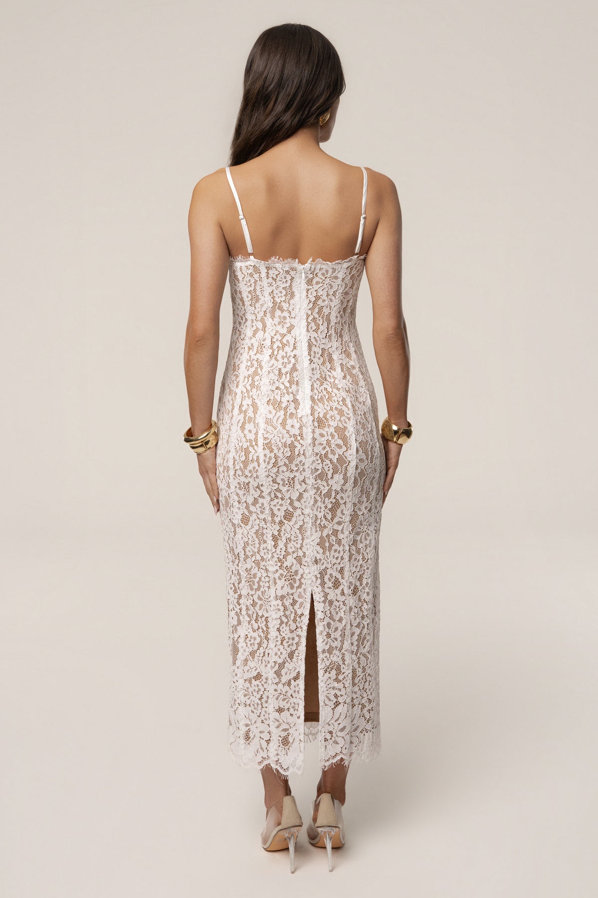 White Love Reign Lace Midi Dress