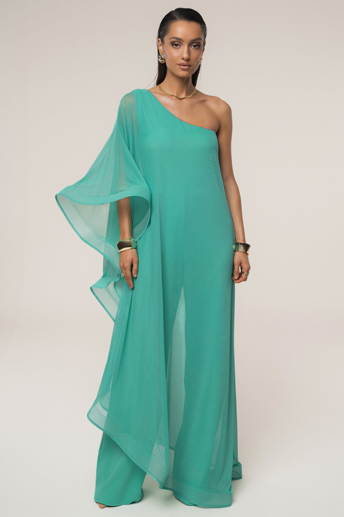 Green New Waves Jumpsuit
