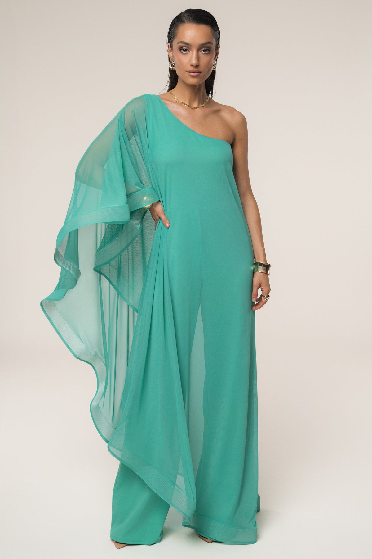 Green New Waves Jumpsuit