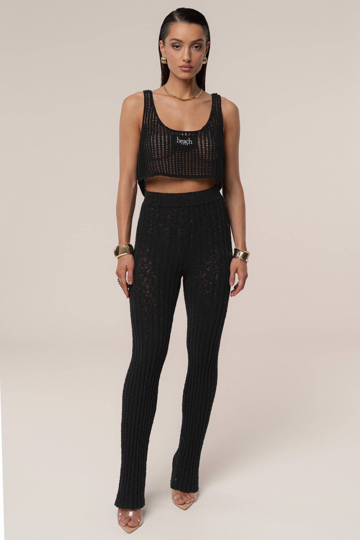 Black Beach Club Crochet Top