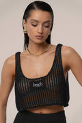 Black Beach Club Crochet Top