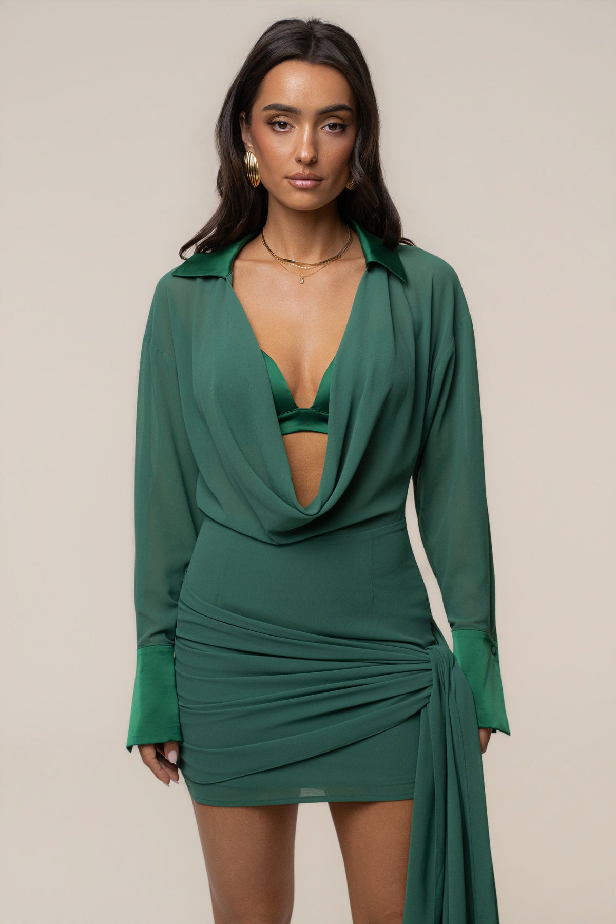 Green Midnight Confidence Mini Dress